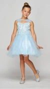 Cinderella Couture Short Flower Girl Dress Formal In Blue