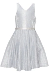 Cinderella Couture Short Flower Girl Sleeveless Metallic Glitter Dress In Silver