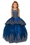 Cinderella Couture Sleeveless A-line Long Flower Girls Dress In Blue