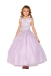 Cinderella Couture Sleeveless Long A-line Flower Girls Dress In Purple