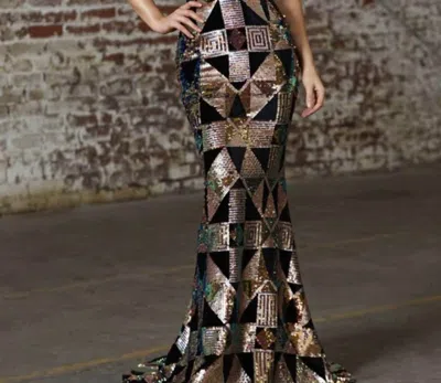 Cinderella Divine Addison Gown In Black/gold