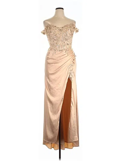 Pre-owned Cinderella Divine Cocktail Dress In Tan