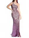Cinderella Divine Nadine One Shoulder Maxi Gown In Metallic Pink In Multi
