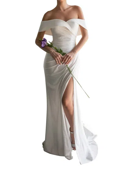 Cinderella Divine Off The Shoulder Bridal Gown In Off White In Neutral