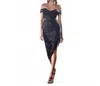 Cinderella Divine Sequins Off Shoulder Cocktail Dress In Black In Black