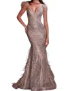 Cinderella Divine Sylvia Long Formal Gown In Silver