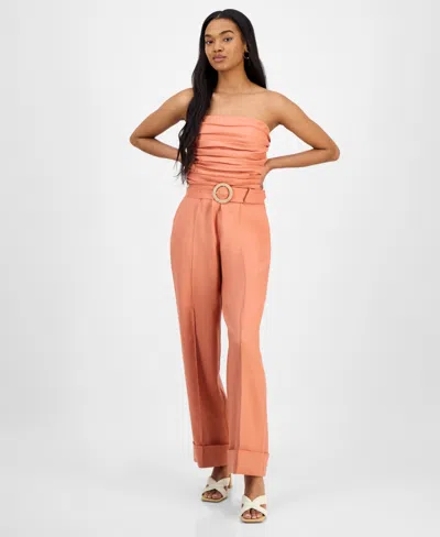Cindy Castro New York Women's Bianca Linen Strapless Jumpsuit