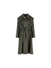 Cini Belted Coat In Green