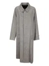 Cini Collared Single-breasted Coat In Gray