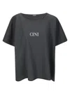 Cini Commodus Short-sleeved Cotton Sweatshirt In Black