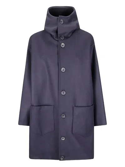 Cini Hooded Coat In Blue
