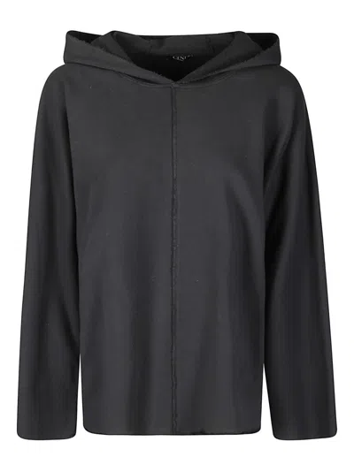 CINI LIGHTWEIGHT COTTON SWEATSHIRT WITH HOOD AND RAW HEMS