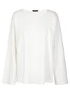 Cini Long-sleeved Crewneck Sweatshirt In White