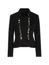 Cini Military-style Button-embellished Jacket In Black