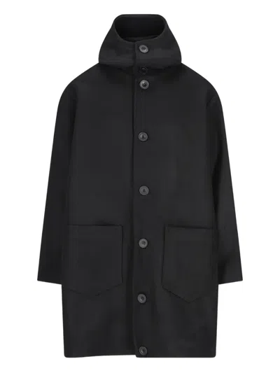 CINI PATCH-POCKET HOODED COAT