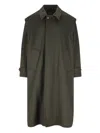 Cini Single-breasted Wool Coat In Green