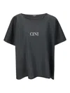 Cini Commodus Short-sleeved Cotton Sweatshirt In Black