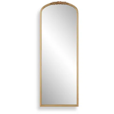 Cinnabar Road 21 1/2" X 59" Antiqued Gold Arch Oversize Mirror