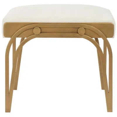 Cinnabar Road 21.5" High Brushed Brass Accent Bench