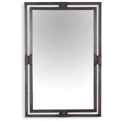 Cinnabar Road 24" X 36" Distressed Gunmetal Wall Mirror
