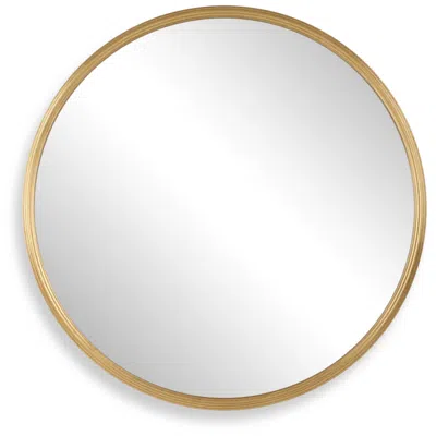 Cinnabar Road 34" Round Gold Metal Mirror