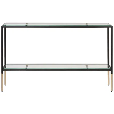 Cinnabar Road 47.88" Wide Black And Gold Console Table