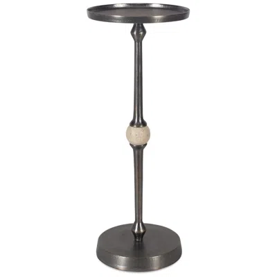 Cinnabar Road 9" Wide X 22" High Bronze Metal With Travertine Marble Accent Tab