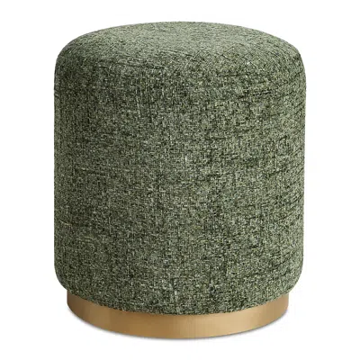 Cinnabar Road Alta Forest Green Ottoman W/ Brushed Brass Base