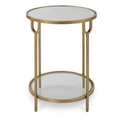 Cinnabar Road Amarillo 17 1/4"w Antiqued Gold 2-tier Side Table