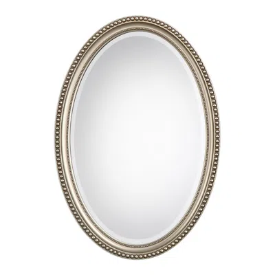 Cinnabar Road Arden Metallic Silver 22" X 32" Oval Wall Mirror