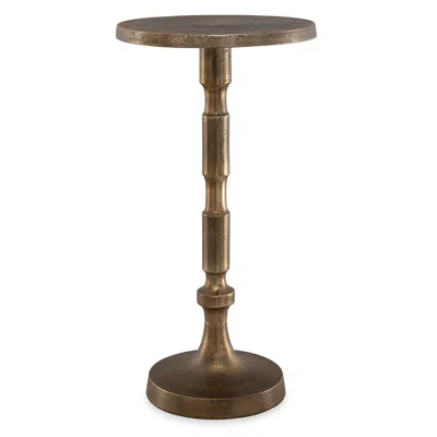 Cinnabar Road Astor 12" Wide Antique Brass Drink Table