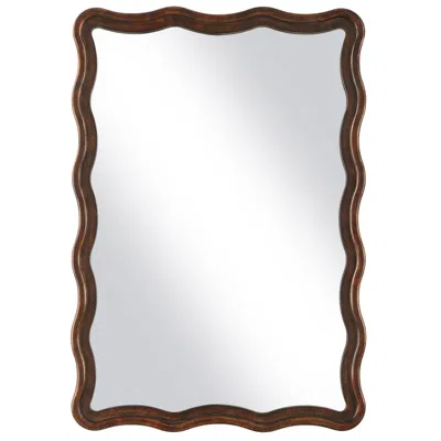 Cinnabar Road Bronze 22 1/2" X 32 1/2" Flowing Scalloped Edge Wall Mirror