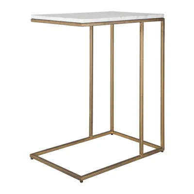 Cinnabar Road Calhoun 23"w Brass And White Marble Accent Table