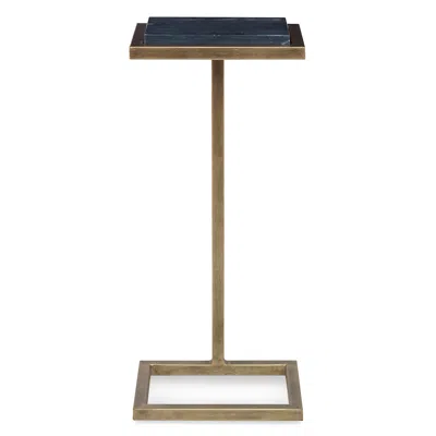 Cinnabar Road Dallas 10"w Gold And Black Marble Accent Table