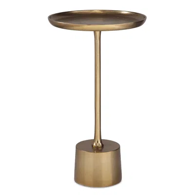 Cinnabar Road Desiree 13 1/4" Wide Antique Brass Accent Table