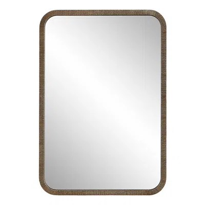 Cinnabar Road Florian Gold 22" X 32" Rectangular Wall Mirror