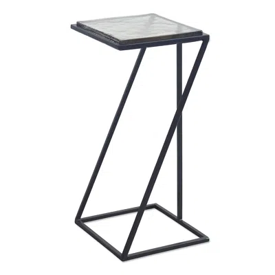 Cinnabar Road Keller 12 1/4" Wide Black And Glass Accent Table