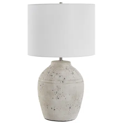 Cinnabar Road Kennedy 23 1/4" High Distressed White Ceramic Table Lamp