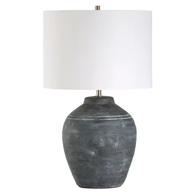 Cinnabar Road Kennedy Weathered Black Ceramic Accent Table Lamp
