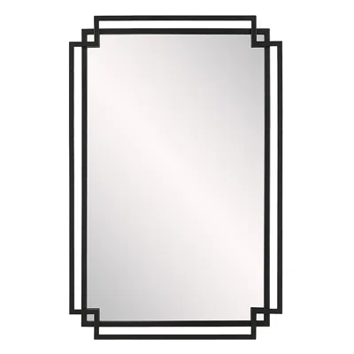 Cinnabar Road Kensington Matte Black 22 1/4" X 34" Wall Mirror