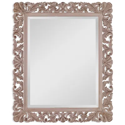 Cinnabar Road Lind Natural Ornate 30 1/2" X 36 1/2" Wall Mirror