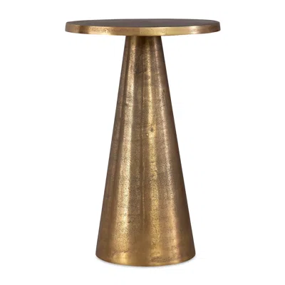 Cinnabar Road Lyra 12 3/4" Wide Antique Brass Accent Table