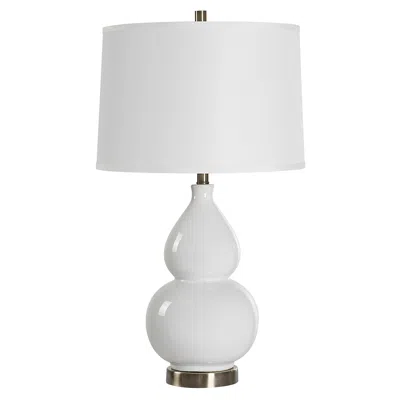 Cinnabar Road Maren 26" High White Gourd Ceramic Table Lamp