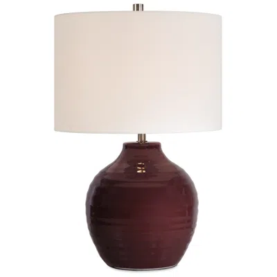 Cinnabar Road Odem 23" High Ruby Red Ceramic Table Lamp