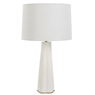 Cinnabar Road Presidio Satin White Ceramic Table Lamp