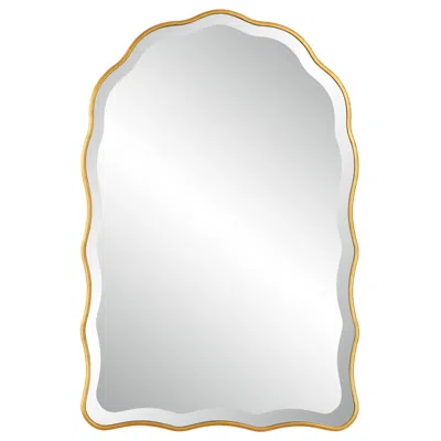 Cinnabar Road Seren Gold 24" X 36" Arch Top Wall Mirror