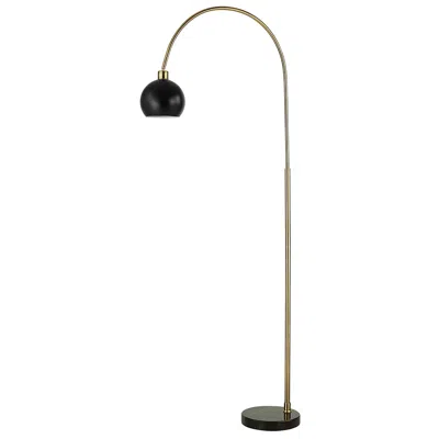 Cinnabar Road Tieren 72" High Brass And Black Modern Arc Floor Lamp