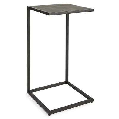 Cinnabar Road Walker 12"w Antique Black And Gray Accent Table