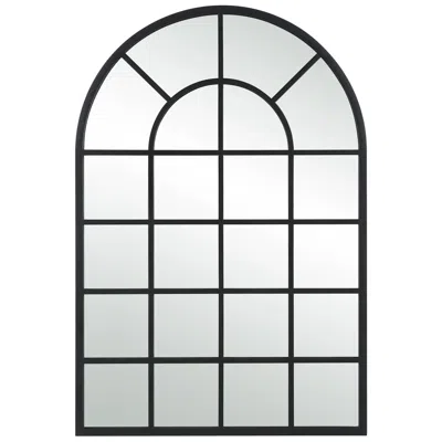 Cinnabar Road Zinfandel 30" X 44" Black Windowpane Arch Mirror