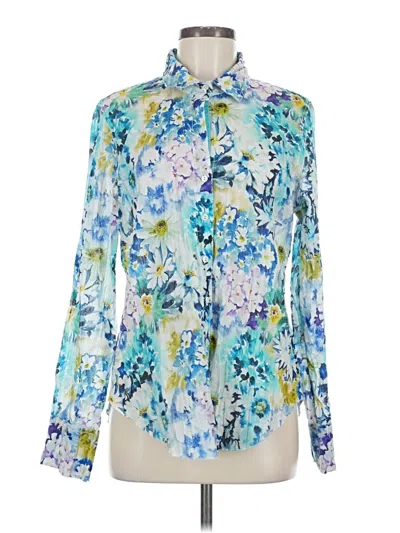 Pre-owned Cino Long Sleeve Blouse In Blue